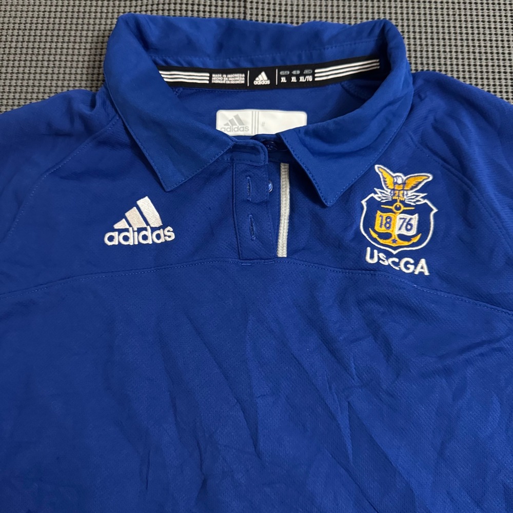 Adidas USCGA Coast Guard Academy ClimaCool Polo Shirt Womens XL Blue White - Picture 3 of 7